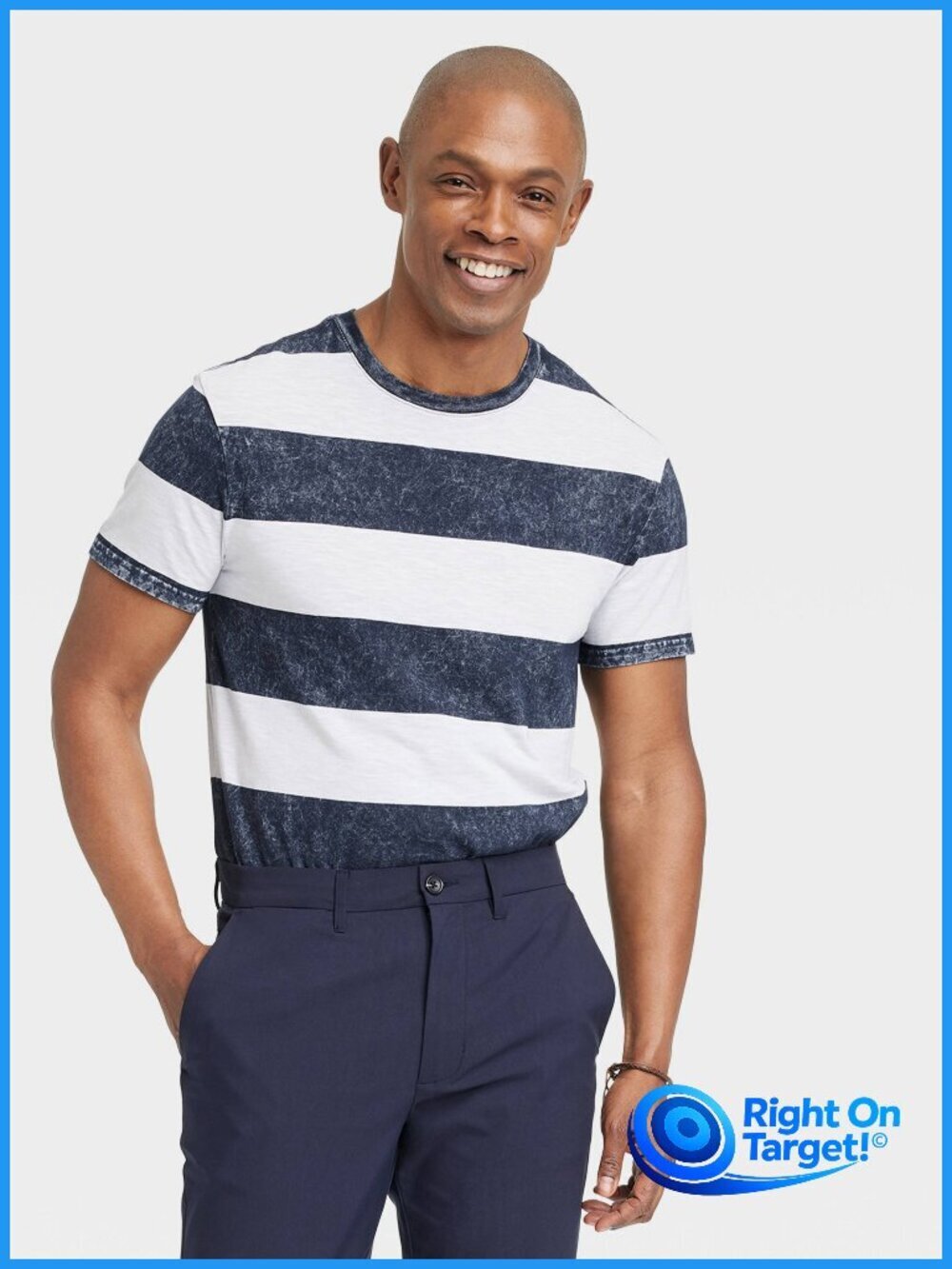 XXL - Mens Standard Fit Short Sleeve Crewneck T-Shirt - Goodfellow Co - Navy